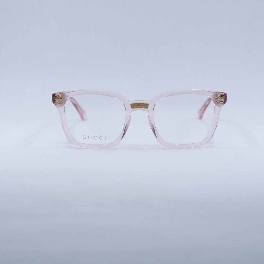 Gucci GG0184O 013 Eyeglasses Transparent Pink 50mm Square Frame - Picture 2 of 12